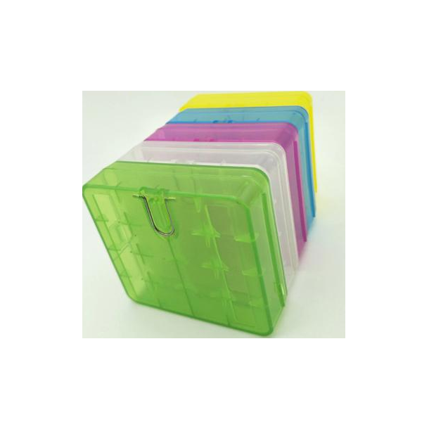 Farvet batteriboks 4stk 18650 batterier