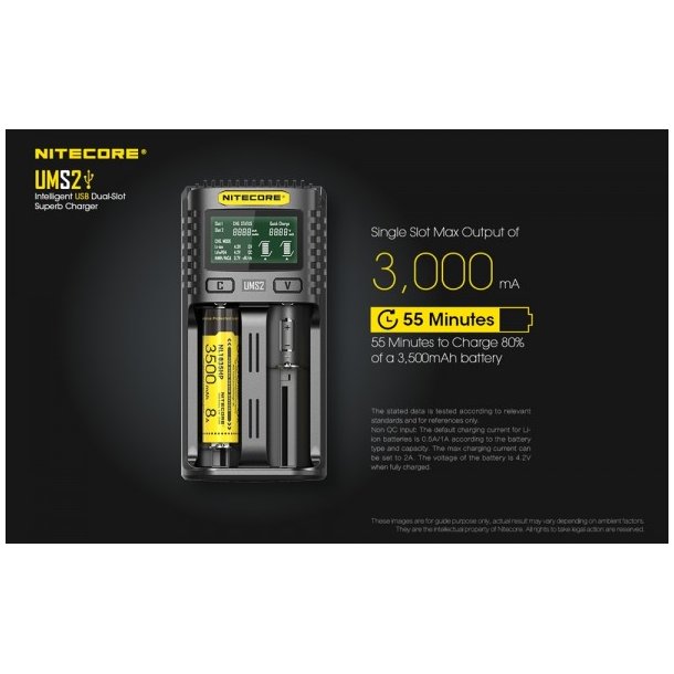 Nitecore UMS2 USB Oplader