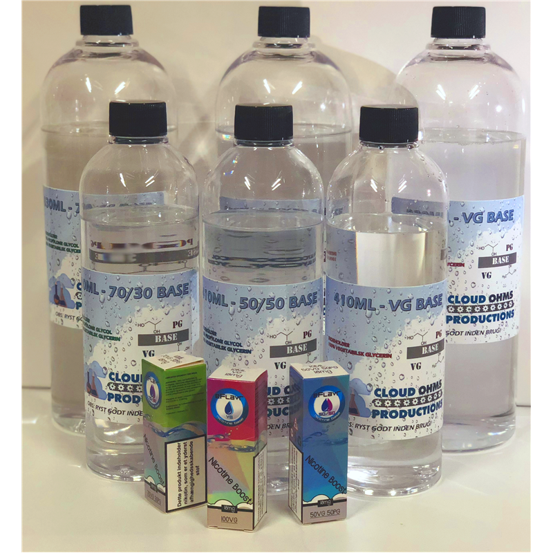 1000ML Base kit 50%vg-50pg med/uden nikotin