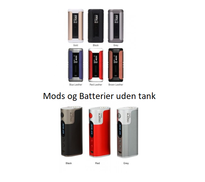 Batterier og Mods uden tank